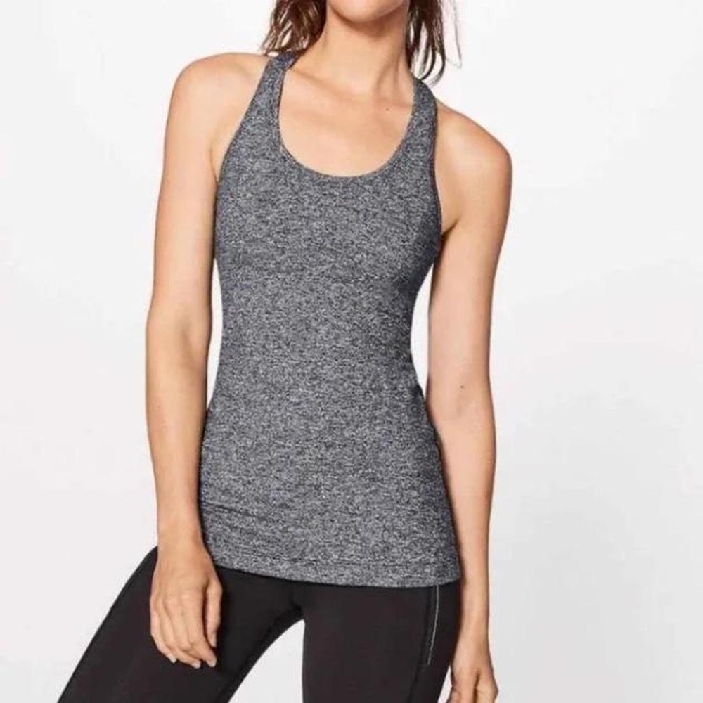 EUC Gently Used! lululemon Gray Fitted Backless Tank Top Size 8